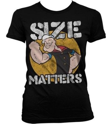 Popeye Size Matters Girly T-Shirt Damen Black