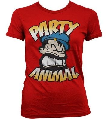 Popeye Brutos Party Animal Girly T-Shirt Damen Red
