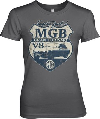 MG MGB Gran Turismo Girly Tee Damen T-Shirt Dark-Grey