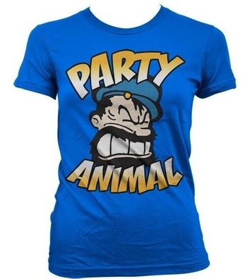 Popeye Brutos Party Animal Girly T-Shirt Damen Blue