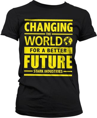 Iron Man Stark Industries Slogan Girly Tee Damen T-Shirt Black