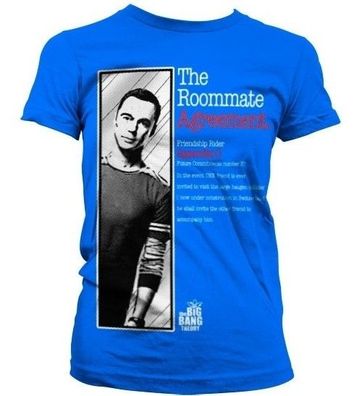 The Big Bang Theory The Roommate Agreement Girly Tee Damen T-Shirt Blue