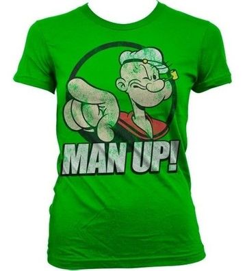 Popeye Man Up! Girly T-Shirt Damen Green