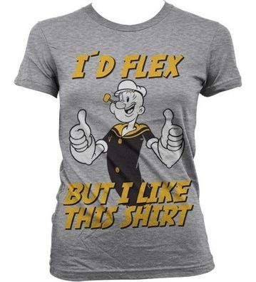Popeye I'd Flex Girly T-Shirt Damen Heather-Grey