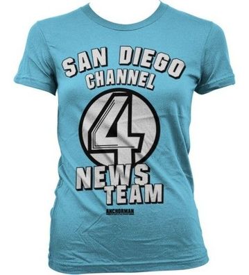 Anchorman San Diego Channel 4 Girly T-Shirt Damen Skyblue