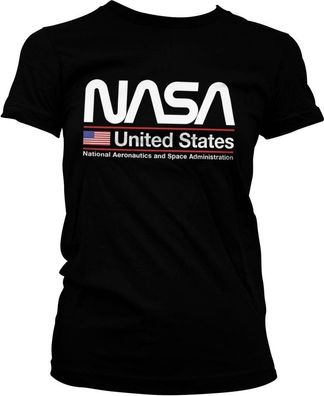 NASA United States Girly Tee Damen T-Shirt Black