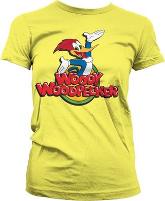 Woody Woodpecker Classic Logo Girly Tee Damen T-Shirt Yellow