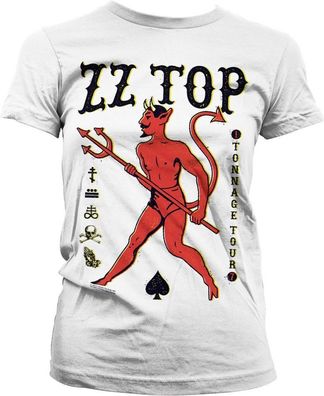 ZZ Top Tonnage Tout Girly Tee Damen T-Shirt White