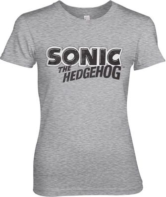 Sonic The Hedgehog Classic Logo Girly Tee Damen T-Shirt Heather-Grey