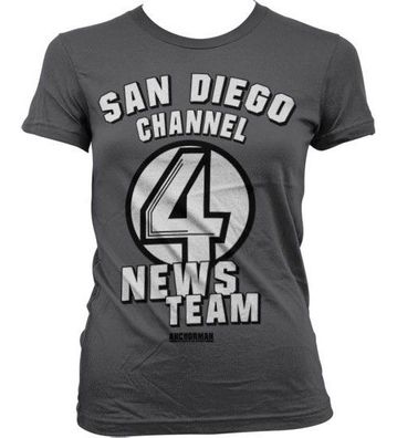 Anchorman San Diego Channel 4 Girly T-Shirt Damen Dark-Grey
