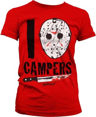 Friday the 13th I Jason Campers Girly Tee Damen T-Shirt Red