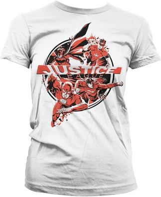 Justice League Heroes Girly Tee Damen T-Shirt White