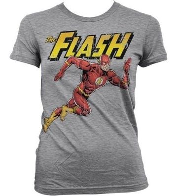 The Flash Running Girly Tee Damen T-Shirt Heather-Grey