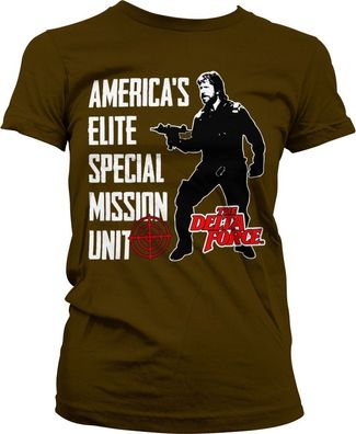 Delta Force America's Elite Special Mission Unit Girly Tee Damen T-Shirt Brown