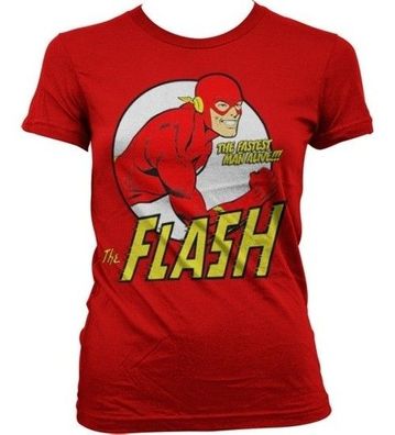 The Flash Fastest Man Alive Girly T-Shirt Damen Red