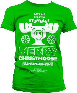 National Lampoon's Christmas Vacation Merry Christmoose Girly Tee Damen T-Shirt Green