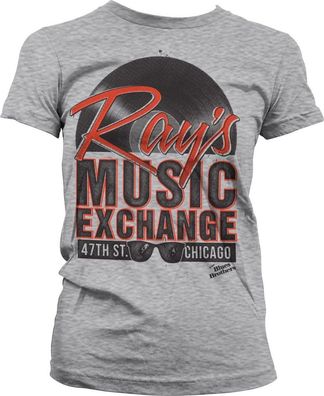 Blues Brothers Ray's Music Exchange Girly Tee Damen T-Shirt Heather-Grey