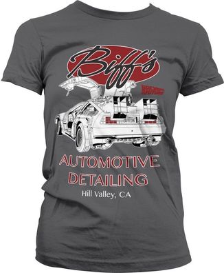 Back to the Future Biff's Automotive Detailing Girly Tee Damen T-Shirt Dark-Grey
