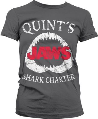 Jaws Quint's Shark Charter Girly Tee Damen T-Shirt Dark-Grey