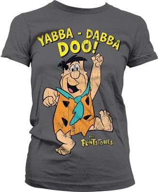 The Flintstones Yabba-Dabba-Doo Girly Tee Damen T-Shirt Olive