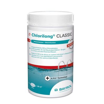 Bayrol e-Chlorilong Classic 1kg 200g-Tabletten Desinfektion Aktivchlor 92% Pool