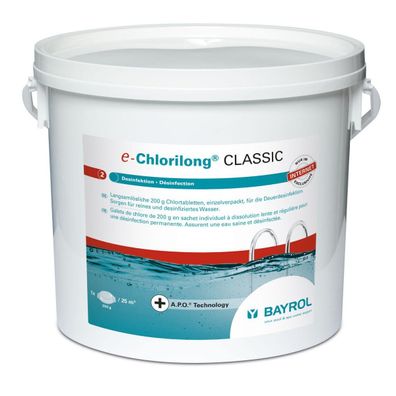 Bayrol e-Chlorilong Classic 5kg 200g-Tabletten Desinfektion Aktivchlor 92% Pool