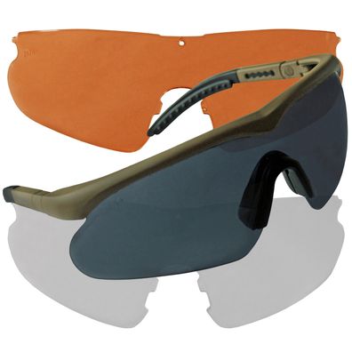 Swiss Eye Sportbrille Sonnenbrille "Raptor braun" mit 2 Wechselgläsern orange clear