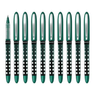 Tintenroller 10 Stück Stifte 0,5 mm Strichstärke Grüne Tinte Schule Büro Uni