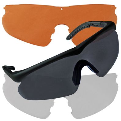 Swiss Eye Sportbrille Sonnenbrille "Raptor smoke" mit 2 Wechselgläsern orange clear