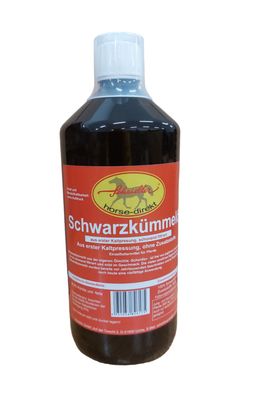 Schwarzkümmelöl 1 Liter Flasche für Hunde, Pferde