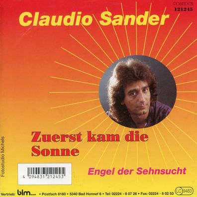 7" Cover Claudio Sander - Zuerst kam die Sonne
