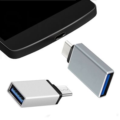 Für Samsung Galaxy M32 OTG Adapter USB 3.1 Typ C Stecker auf USB 3.0 Silber