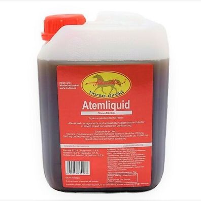 Atemliquid 2,5 L für Pferde - Vitamin C ohne Alkohol - Viele Kräuter