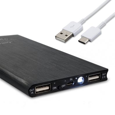20000mAh Power Bank Für Oppo A74 5G Akku 3.0 USB Ladegerät + 1m Typ C KABEL