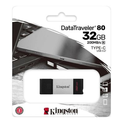 Kingston 32GB 64GB 128GB 256GB DataTraveler 80 USB-Stick USB-C 3.2 Speicherstick