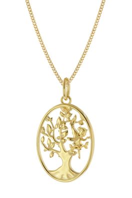 trendor Schmuck Halskette mit Lebensbaum Gold auf Silber 925 68052