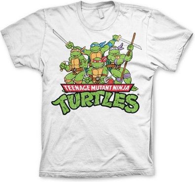 Teenage Mutant Ninja Turtles Turtles Distressed Group T-shirt White
