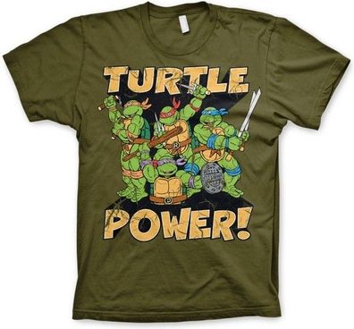 Teenage Mutant Ninja Turtles TMNT Turtle Power! T-Shirt Olive