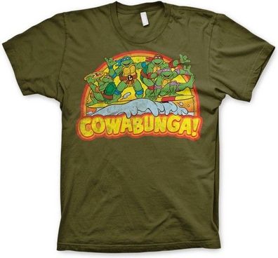 Teenage Mutant Ninja Turtles TMNT Cowabunga T-Shirt Olive