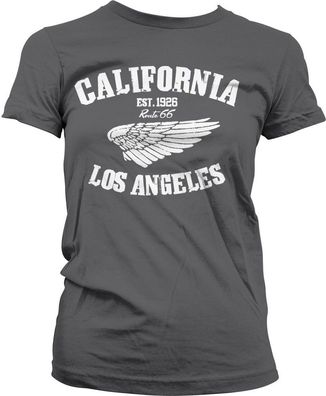 Route 66 California Girly Tee Damen T-Shirt Dark-Grey