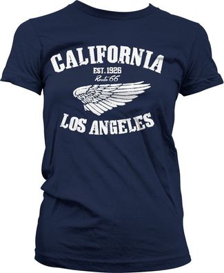Route 66 California Girly Tee Damen T-Shirt Navy