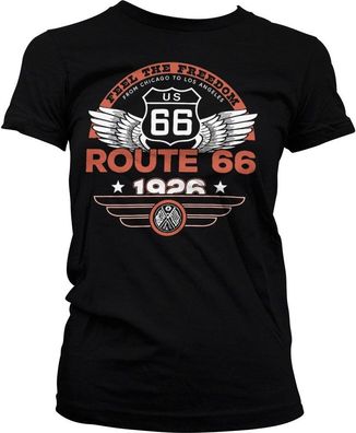 Route 66 Feel The Freedom Girly Tee Damen T-Shirt Black