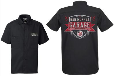 Gas Monkey Garage Workershirt Front Bolted Shield Black