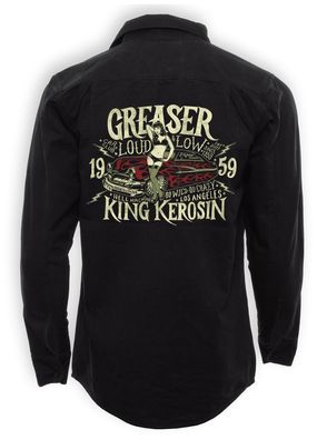 King Kerosin Shirt Greaser Car Club Black