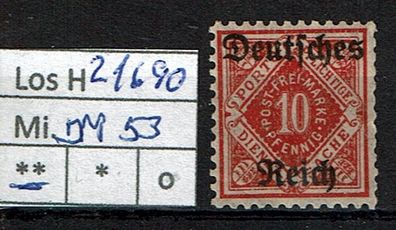 Los H21690: Deutsches Reich Dienst Mi. 53 * *