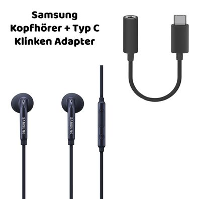 Original Samsung In-Ear Kopfhörer Für Xiaomi 12X 5G USBC Adapter Schwarz