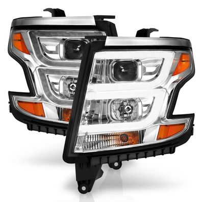 Chevrolet Tahoe Suburban Scheinwerfer LED Tube chrom 2015 - 2020 15 20 2016 18