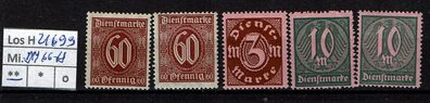 Los H21699: Deutsches Reich Dienst Mi. 66/68 a-b * *