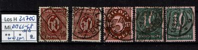 Los H21700: Deutsches Reich Dienst Mi. 66/68 a-b, gest.