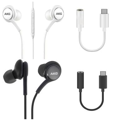 AKG Kopfhörer Für iPhone 15 / 15 Plus Mikrofon + USB-C Adapter Weiß